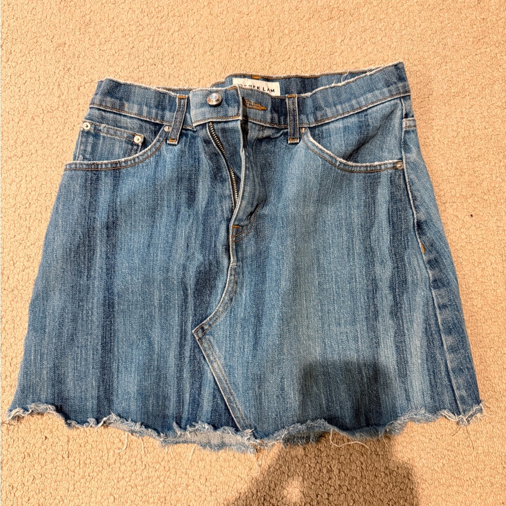 Derek Lam Denim Blue Skirt Cleo crossover mini skirt size 29